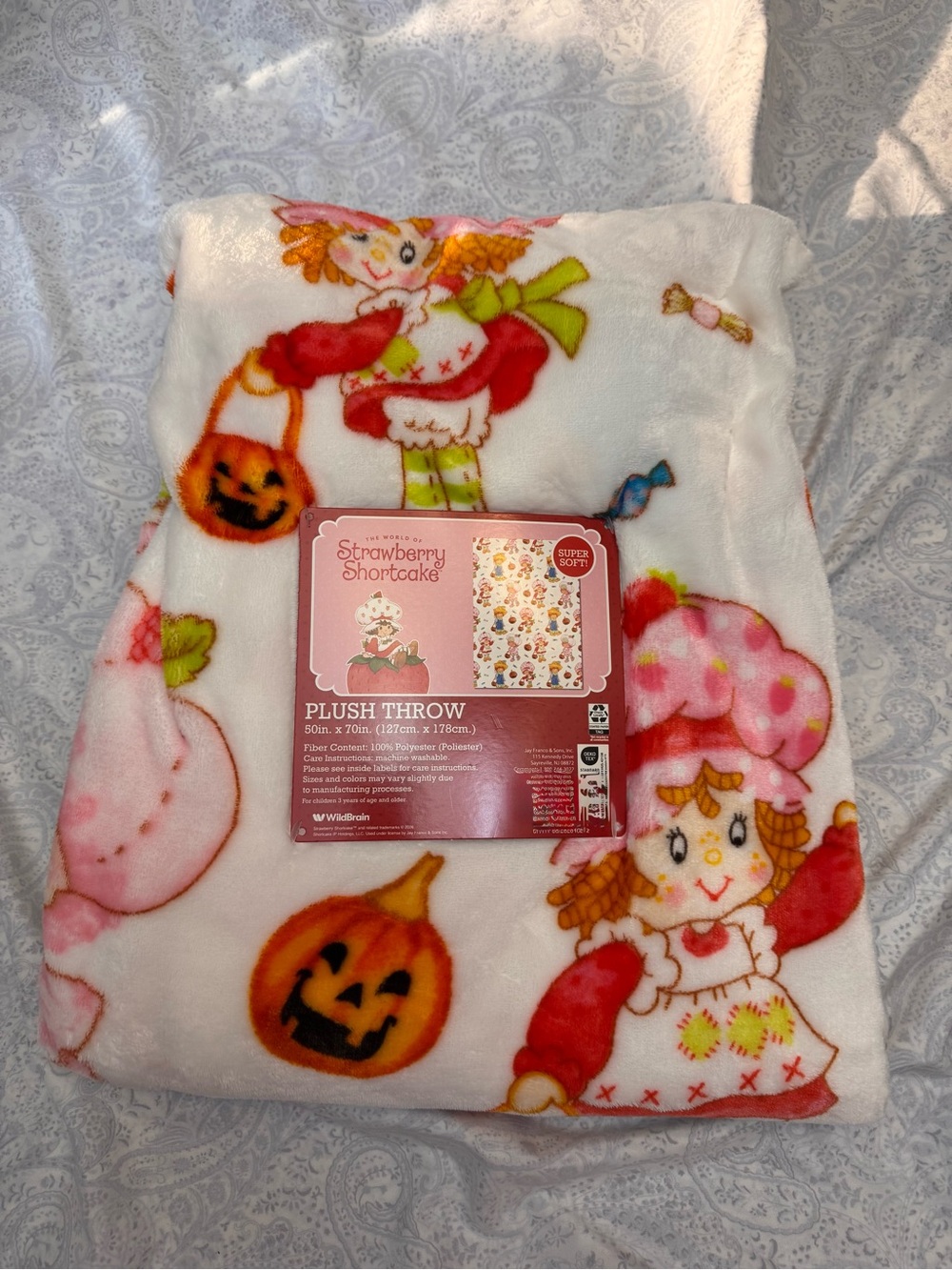 Strawberry Shortcake Halloween Pumpkin Soft  Plush Throw Blanket